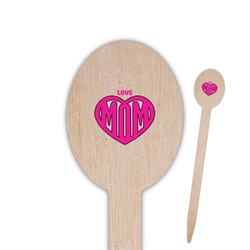 Love You Mom Oval Wooden Food Picks - Single Sided