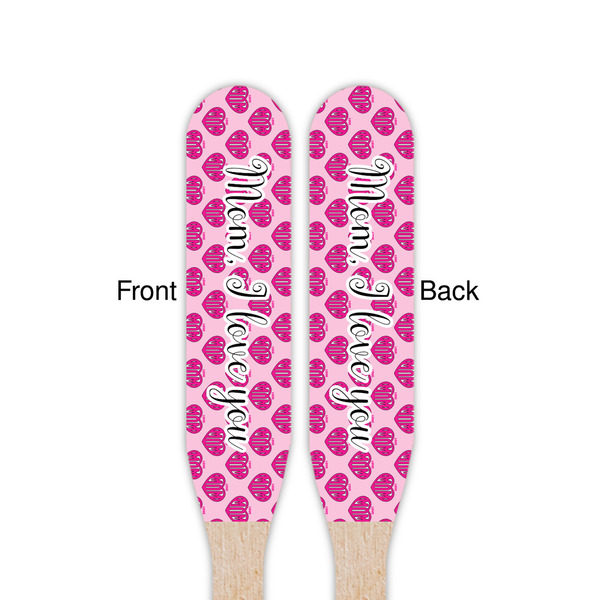 Love You Mom Wooden Food Pick - Paddle - Double Sided - Front & Back