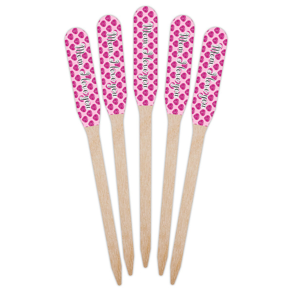 Love You Mom Wooden Food Pick - Paddle - Fan View