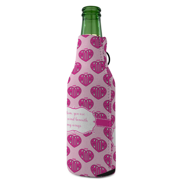 Love You Mom Zipper Bottle Cooler - ANGLE (bottle)