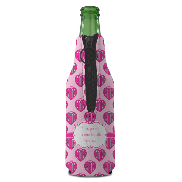 Love You Mom Zipper Bottle Cooler - BACK (bottle)