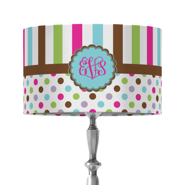 Custom Stripes & Dots 12" Drum Lamp Shade - Fabric (Personalized)