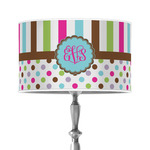 Stripes & Dots 12" Drum Lamp Shade - Poly-film (Personalized)