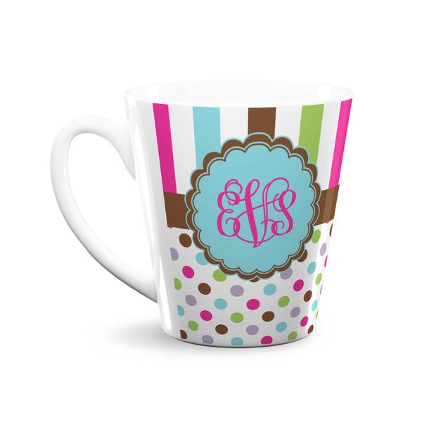 Stripes & Dots 12 Oz Latte Mug - Front