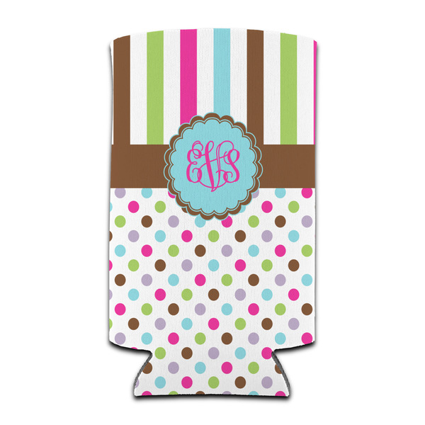 Custom Stripes & Dots Can Cooler (tall 12 oz) (Personalized)