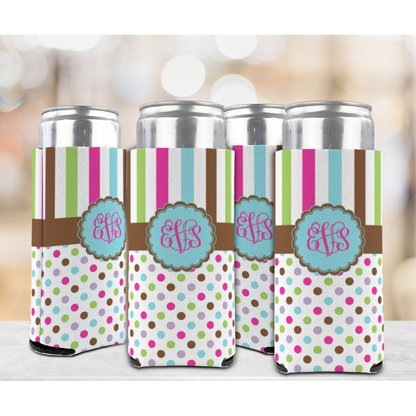 Stripes & Dots 12oz Tall Can Sleeve - Set of 4 - LIFESTYLE