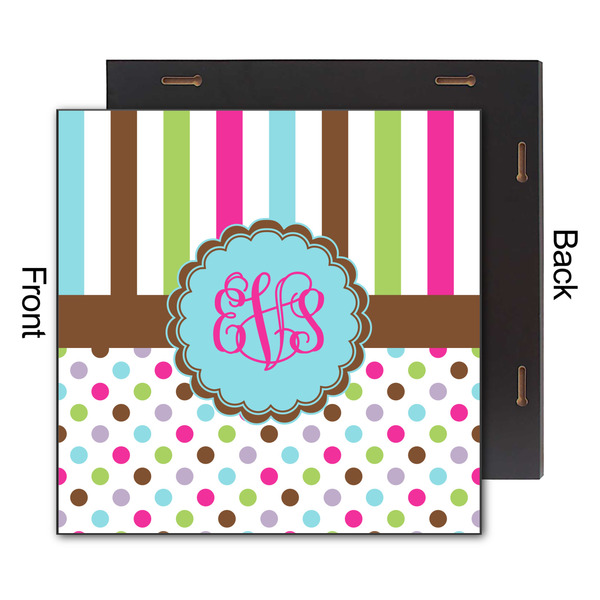 Stripes & Dots 12x12 Wood Print - Front & Back View