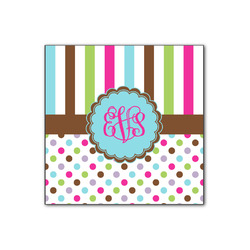 Stripes & Dots Wood Print - 12x12 (Personalized)