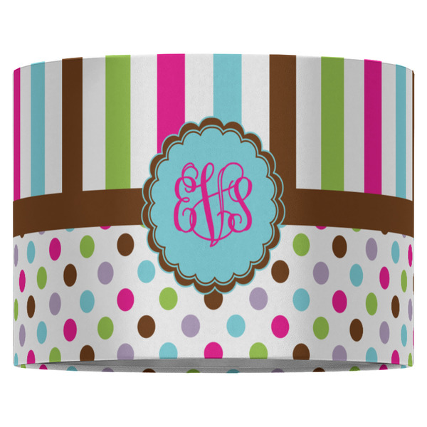 Stripes & Dots 16" Drum Lampshade - FRONT (Fabric)