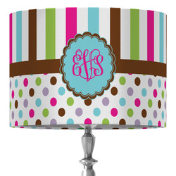 Stripes & Dots 16" Drum Lamp Shade - Fabric (Personalized)