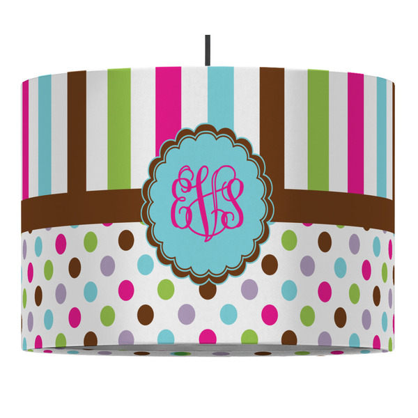 Custom Stripes & Dots Drum Pendant Lamp (Personalized)