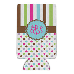 Stripes & Dots Can Cooler (16 oz) (Personalized)