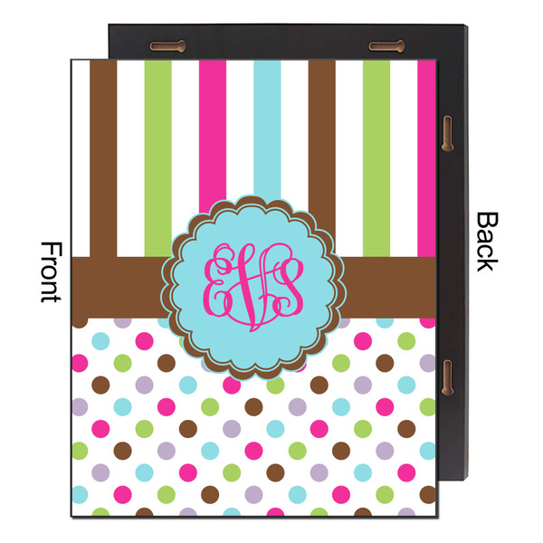 Stripes & Dots 16x20 Wood Print - Front & Back View