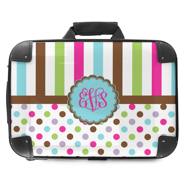 Custom Stripes & Dots Hard Shell Briefcase - 18" (Personalized)