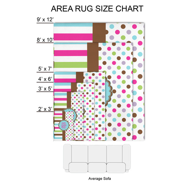 Stripes & Dots 2'x3' Indoor Area Rugs - Size Chart