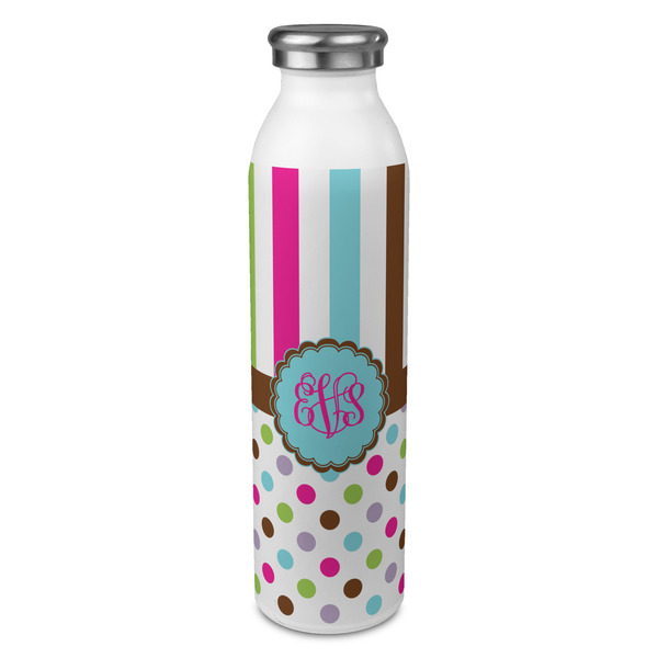 Custom Stripes & Dots 20oz Stainless Steel Water Bottle - Full Print (Personalized)