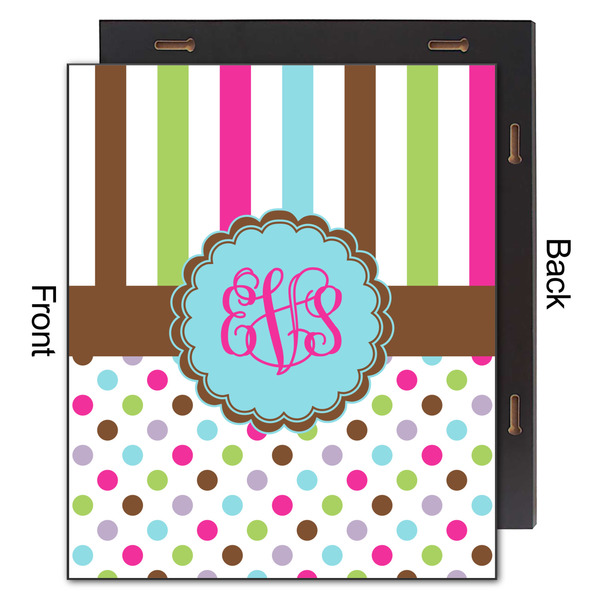 Stripes & Dots 20x24 Wood Print - Front & Back View
