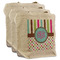 Stripes & Dots 3 Reusable Cotton Grocery Bags - Front View