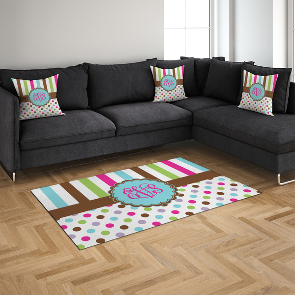 Stripes & Dots 4'x6' Indoor Area Rugs - IN CONTEXT