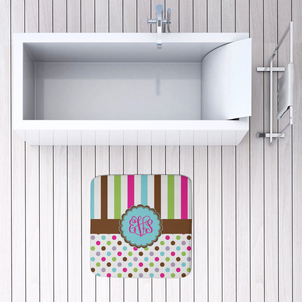 Stripes & Dots 48x48 Foam Memory Mat - LIFESTYLE