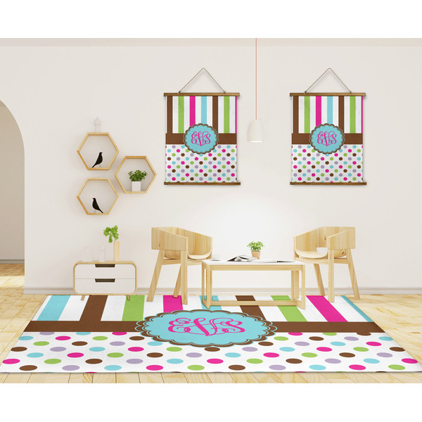 Stripes & Dots 8'x10' Indoor Area Rugs - IN CONTEXT