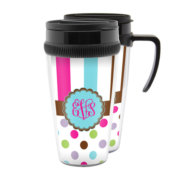 Custom Stripes & Dots Acrylic Travel Mug (Personalized)