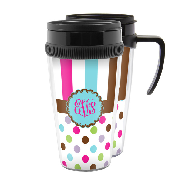 Custom Stripes & Dots Acrylic Travel Mug (Personalized)
