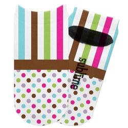 Stripes & Dots Adult Ankle Socks (Personalized)