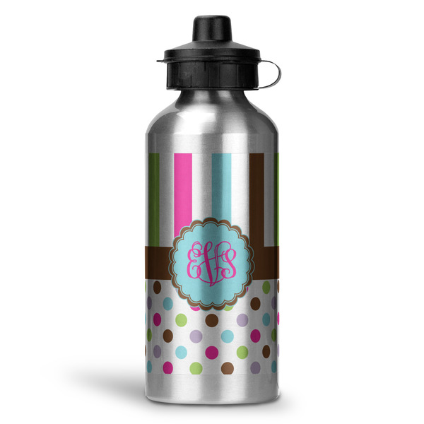 Custom Stripes & Dots Water Bottle - Aluminum - 20 oz (Personalized)