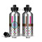 Stripes & Dots Aluminum Water Bottle - Front and Back