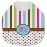 Stripes & Dots Jersey Knit Baby Bib w/ Monogram