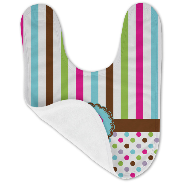 Stripes & Dots Baby Bib - AFT folded