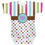 Stripes & Dots Baby Bodysuit 0-3 (Personalized)
