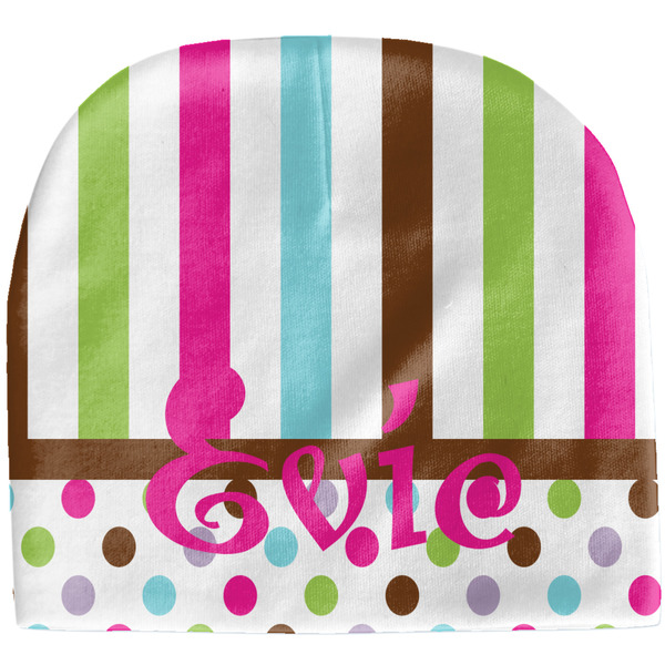 Custom Stripes & Dots Baby Hat (Beanie) (Personalized)