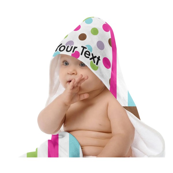 Stripes & Dots Baby Hooded Towel on Child