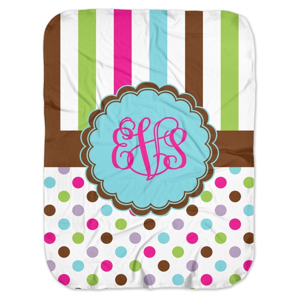 Custom Stripes & Dots Baby Swaddling Blanket (Personalized)