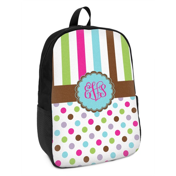 Custom Stripes & Dots Kids Backpack (Personalized)