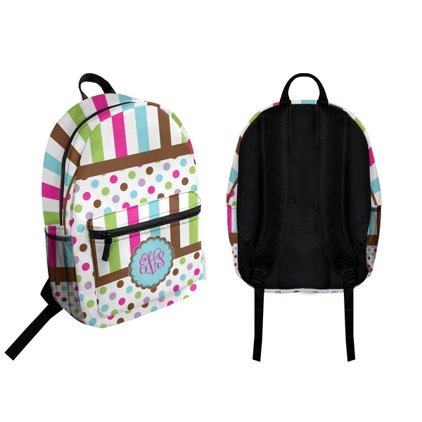 Stripes & Dots Backpack front and back - Apvl