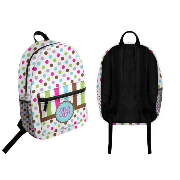 Stripes & Dots Backpack front and back - Apvl