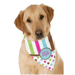 Stripes & Dots Dog Bandana Scarf w/ Monogram