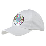Stripes & Dots Baseball Cap - White (Personalized)