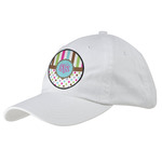 Stripes & Dots Baseball Cap - White (Personalized)