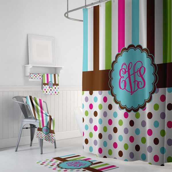 Stripes & Dots Bath Towel Sets - 3-piece - In Context