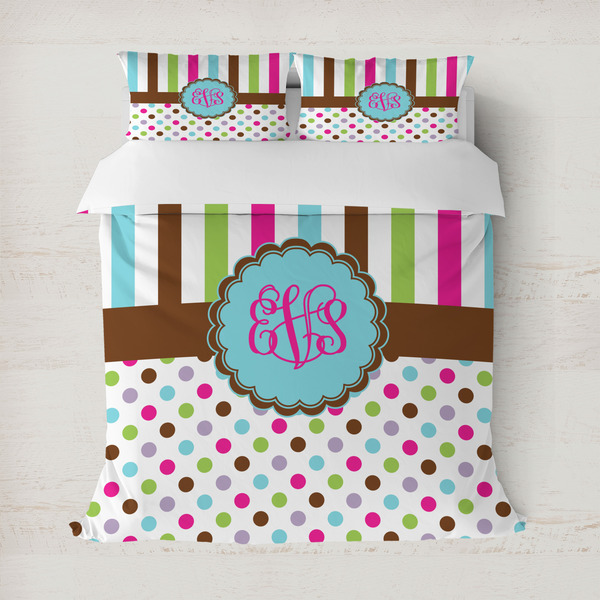 Custom Stripes & Dots Duvet Cover (Personalized)