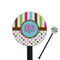 Stripes & Dots 5.5" Round Plastic Stir Sticks - Black - Double Sided (Personalized)