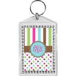 Stripes & Dots Bling Keychain (Personalized)