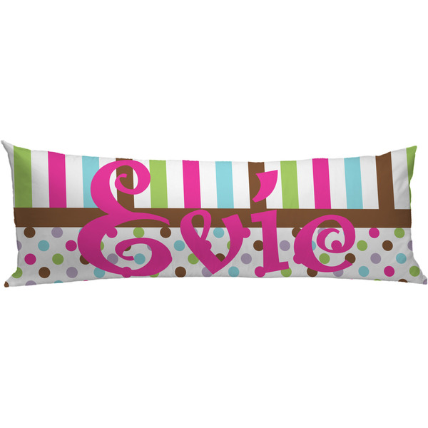 Custom Stripes & Dots Body Pillow Case (Personalized)