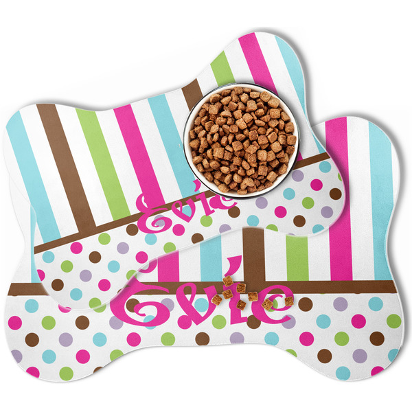 Stripes & Dots Bone Shaped Dog Mats - MAIN
