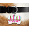 Stripes & Dots Bone Shaped Dog Tag on Collar & Dog