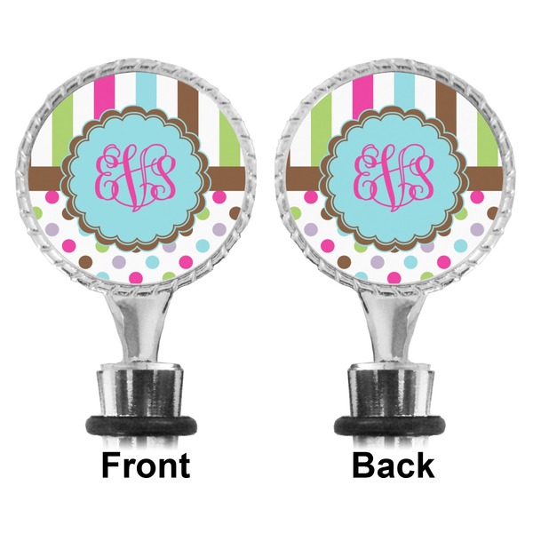 Stripes & Dots Bottle Stopper - Front and Back